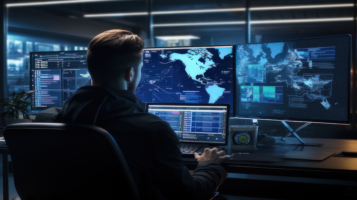 AI video surveillance system analyzing security footage in real-time